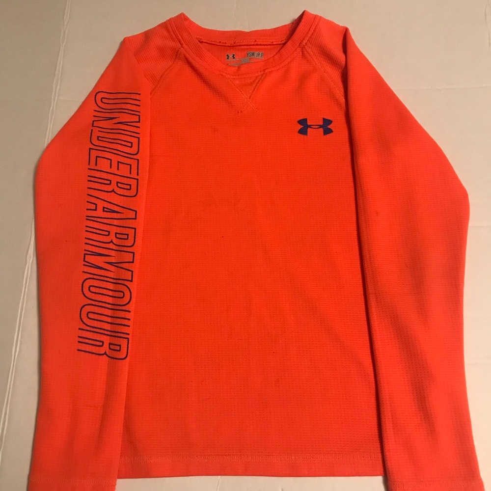 Under Armour Youth Size S Orange Long Sleeve Shirt